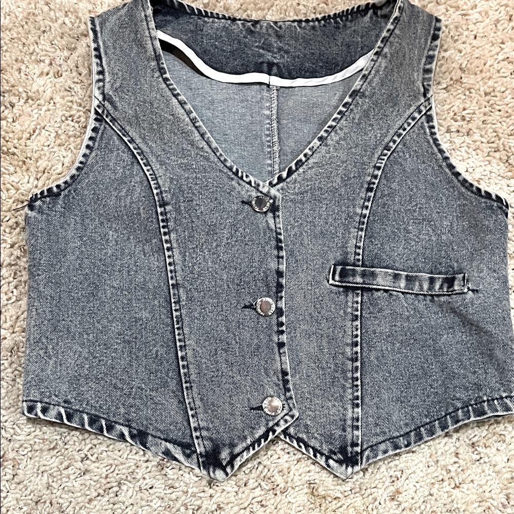 |Denim|Vest|